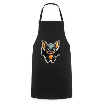 Bat Halloween I Cartoon Cute Bat - Kochschürze - Schwarz - Vorne - AI Model Male 185 dark (185cm)