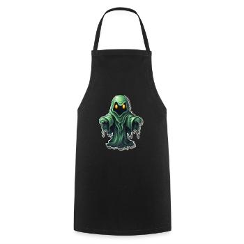 Ghost Lover Cartoon Style Halloween Ghost Spooky - Cooking Apron - black - Front - AI Model Male 185 dark (185cm)