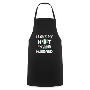 Nigerian Husband Proud Wife - Cooking Apron - black - Front - AI Model Male 185 dark (185cm)