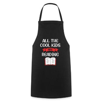 Bookworm Reading Primary School Teacher - Cooking Apron - black - Front - AI Model Male 185 dark (185cm)