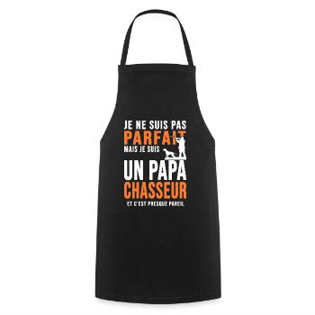 Papa Chasseur parfait cadeau cool papa chasse - Tablier de cuisine - noir - Devant - AI Model Male 185 dark (185cm)