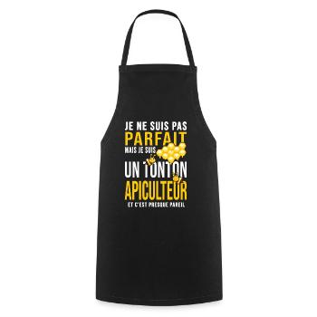 tonton abeille pas parfait oncle miel apiculteur - Tablier de cuisine - noir - Devant - AI Model Male 185 dark (185cm)