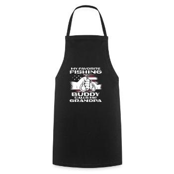 Angeln My Favorite Fishing Buddy Calls Me Grandpa - Cooking Apron - black - Front - AI Model Male 185 dark (185cm)