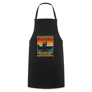 Angler My Favorite Fishing Buddy Calls Me Grandpa - Cooking Apron - black - Front - AI Model Male 185 dark (185cm)