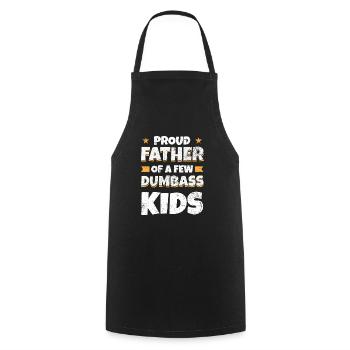 Papa Fun Idée Cadeau Père De Quelques Enfants Stupides - Tablier de cuisine - noir - Devant - AI Model Male 185 dark (185cm)