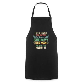 Idée de cadeau grand-père grand-père Devenez un vieil homme - Tablier de cuisine - noir - Devant - AI Model Male 185 dark (185cm)