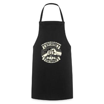 Idée de cadeau papa père fils appelé beaucoup de noms - Tablier de cuisine - noir - Devant - AI Model Male 185 dark (185cm)