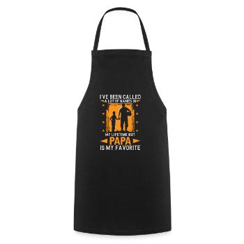 Idée de cadeau papa père fils appelé beaucoup de noms - Tablier de cuisine - noir - Devant - AI Model Male 185 dark (185cm)