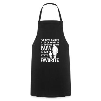 Idée de cadeau papa père fils appelé beaucoup de noms - Tablier de cuisine - noir - Devant - AI Model Male 185 dark (185cm)