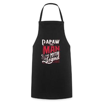Papa Vater Opa Geschenkidee Papaw Spruch Humor - Kochschürze - Schwarz - Vorne - AI Model Male 185 dark (185cm)
