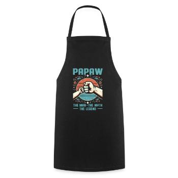 Papa Vater Opa Geschenkidee Papaw Spruch Humor - Kochschürze - Schwarz - Vorne - AI Model Male 185 dark (185cm)