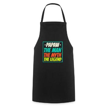 Papa Vater Opa Geschenkidee Papaw Spruch Retro - Kochschürze - Schwarz - Vorne - AI Model Male 185 dark (185cm)