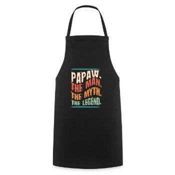 Papa Vater Opa Geschenkidee Papaw Spruch Humor - Kochschürze - Schwarz - Vorne - AI Model Male 185 dark (185cm)