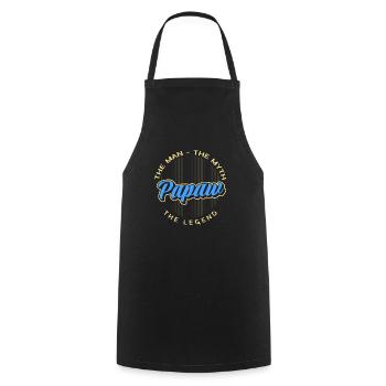 Papa Vater Opa Geschenkidee Papaw Spruch Retro - Kochschürze - Schwarz - Vorne - AI Model Male 185 dark (185cm)