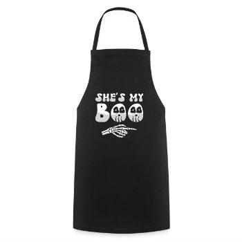Halloween Dire Hommes Drôle Elle Est Mon Boo - Tablier de cuisine - noir - Devant - AI Model Male 185 dark (185cm)