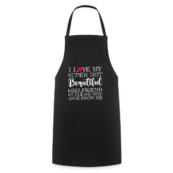 J’aime ma copine Couple Idée cadeau petit ami - Tablier de cuisine - noir - Devant - AI Model Male 185 dark (185cm)