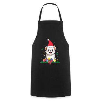 Dog Christmas - Cooking Apron - black - Front - AI Model Male 185 dark (185cm)