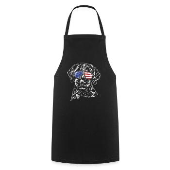 LAGOTTO ROMAGNOLO America Flag Glasses Wilsigns - Cooking Apron - black - Front - AI Model Male 185 dark (185cm)