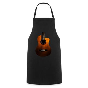 Gitarre geschenk original foto mann oder frau - Kochschürze - Schwarz - Vorne - AI Model Male 185 dark (185cm)