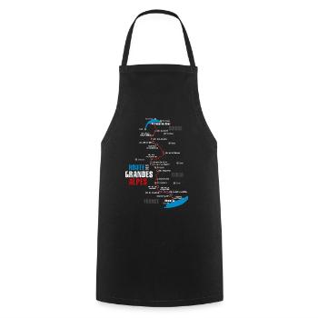 The route of the Route des Grandes Alpes (b) - Cooking Apron - black - Front - AI Model Male 185 dark (185cm)
