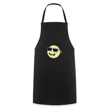 Mond Sonnenbrille Lachen - Kochschürze - Schwarz - Vorne - AI Model Male 185 dark (185cm)