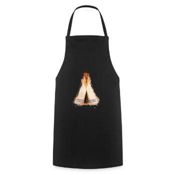 Tipi historiquement brillant - Tablier de cuisine - noir - Devant - AI Model Male 185 dark (185cm)