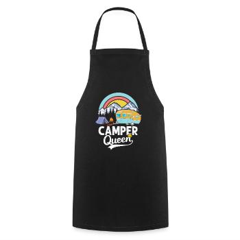 Camping Queen Camper Queen Caravan Gift - Cooking Apron - black - Front - AI Model Male 185 dark (185cm)