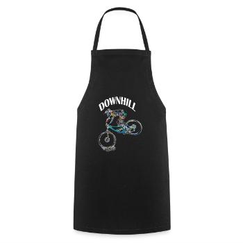 Mountainbike MTB bergab - Kochschürze - Schwarz - Vorne - AI Model Male 185 dark (185cm)