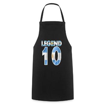Légende numéro 10 cadeau drapeau Argentine - Tablier de cuisine - noir - Devant - AI Model Male 185 dark (185cm)