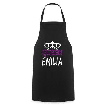 my name is Emilia Queen Emilia call me Emilia - Cooking Apron - black - Front - AI Model Male 185 dark (185cm)