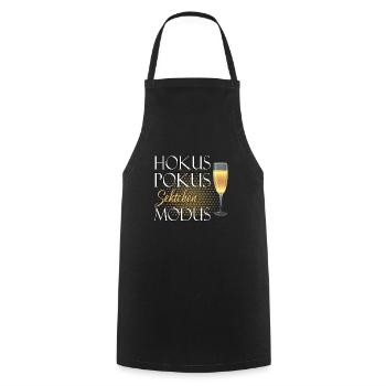 Sekt Spruch | Sektchen Hokus Pokus Sektglas - Kochschürze - Schwarz - Vorne - AI Model Male 185 dark (185cm)