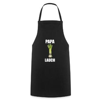 Papa Lauch im Fitnessstudio Sport Gym - Kochschürze - Schwarz - Vorne - AI Model Male 185 dark (185cm)