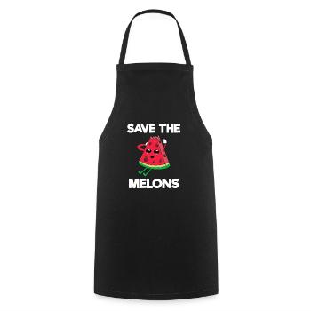 Melon Watermelon Save the planet earth Melons - Cooking Apron - black - Front - AI Model Male 185 dark (185cm)