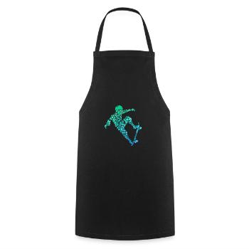 Skateboard Skate Stunt Motif for Boys and Kids - Cooking Apron - black - Front - AI Model Male 185 dark (185cm)