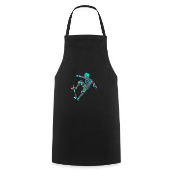 Skateboard Skate Stunt Motif for Boys and Kids - Cooking Apron - black - Front - AI Model Male 185 dark (185cm)