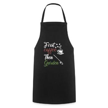Garden Morning Muffle Coffee Gardener Gardening - Cooking Apron - black - Front - AI Model Male 185 dark (185cm)