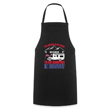 Camping Norway voices in my head camping - Cooking Apron - black - Front - AI Model Male 185 dark (185cm)