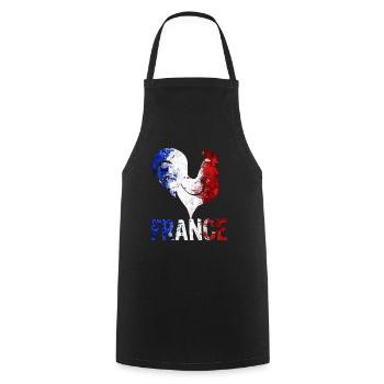 Allez La France | Supporter Français !!! - Tablier de cuisine - noir - Devant - AI Model Male 185 dark (185cm)
