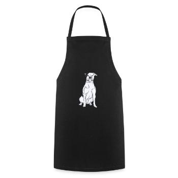 Bulldog américain | American Bulldog - Tablier de cuisine - noir - Devant - AI Model Male 185 dark (185cm)