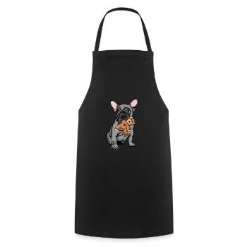 French Bulldog peluche - Tablier de cuisine - noir - Devant - AI Model Male 185 dark (185cm)