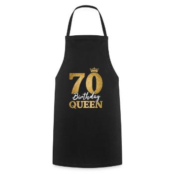 70 Birthday Queen 70th Birthday Women 70 years - Cooking Apron - black - Front - AI Model Male 185 dark (185cm)