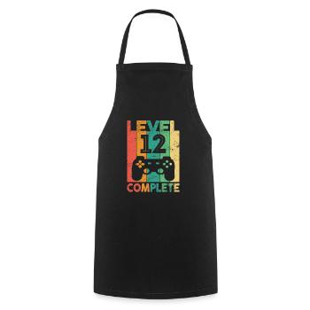 I'm already 12 | 12th Birthday Boys Gaming - Cooking Apron - black - Front - AI Model Male 185 dark (185cm)