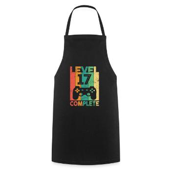 I'm already 17 | 17th Birthday Boys Gaming - Cooking Apron - black - Front - AI Model Male 185 dark (185cm)