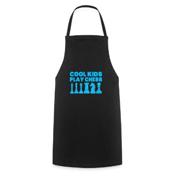 Cool Kids Play Chess - Cooking Apron - black - Front - AI Model Male 185 dark (185cm)