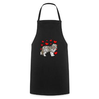 Collie barbu - Tablier de cuisine - noir - Devant - AI Model Male 185 dark (185cm)