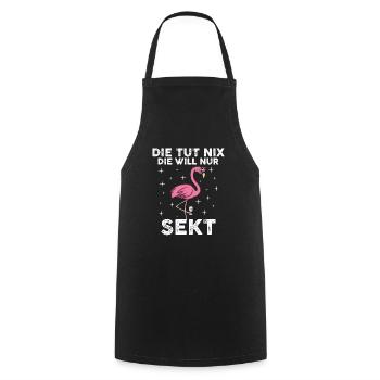 Mädelsabend Saufen Partyliebhaber Flamingo - Kochschürze - Schwarz - Vorne - AI Model Male 185 dark (185cm)