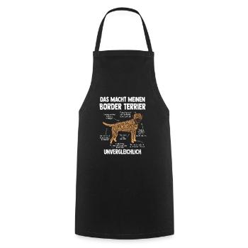 Border Terrier - Kochschürze - Schwarz - Vorne - AI Model Male 185 dark (185cm)