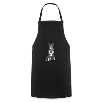 Boston Terrier - Tablier de cuisine - noir - Devant - AI Model Male 185 dark (185cm)