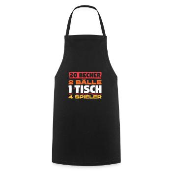 Bierpong Beerpong Trinkspiel Bier Pong - Kochschürze - Schwarz - Vorne - AI Model Male 185 dark (185cm)