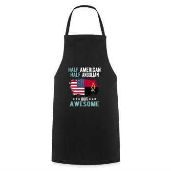 Half American Half Angolier - Cooking Apron - black - Front - AI Model Male 185 dark (185cm)
